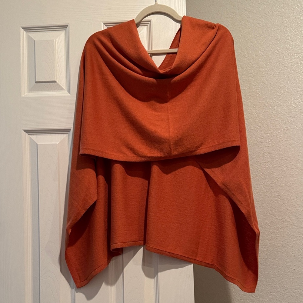 Chic Orange Women's Poncho